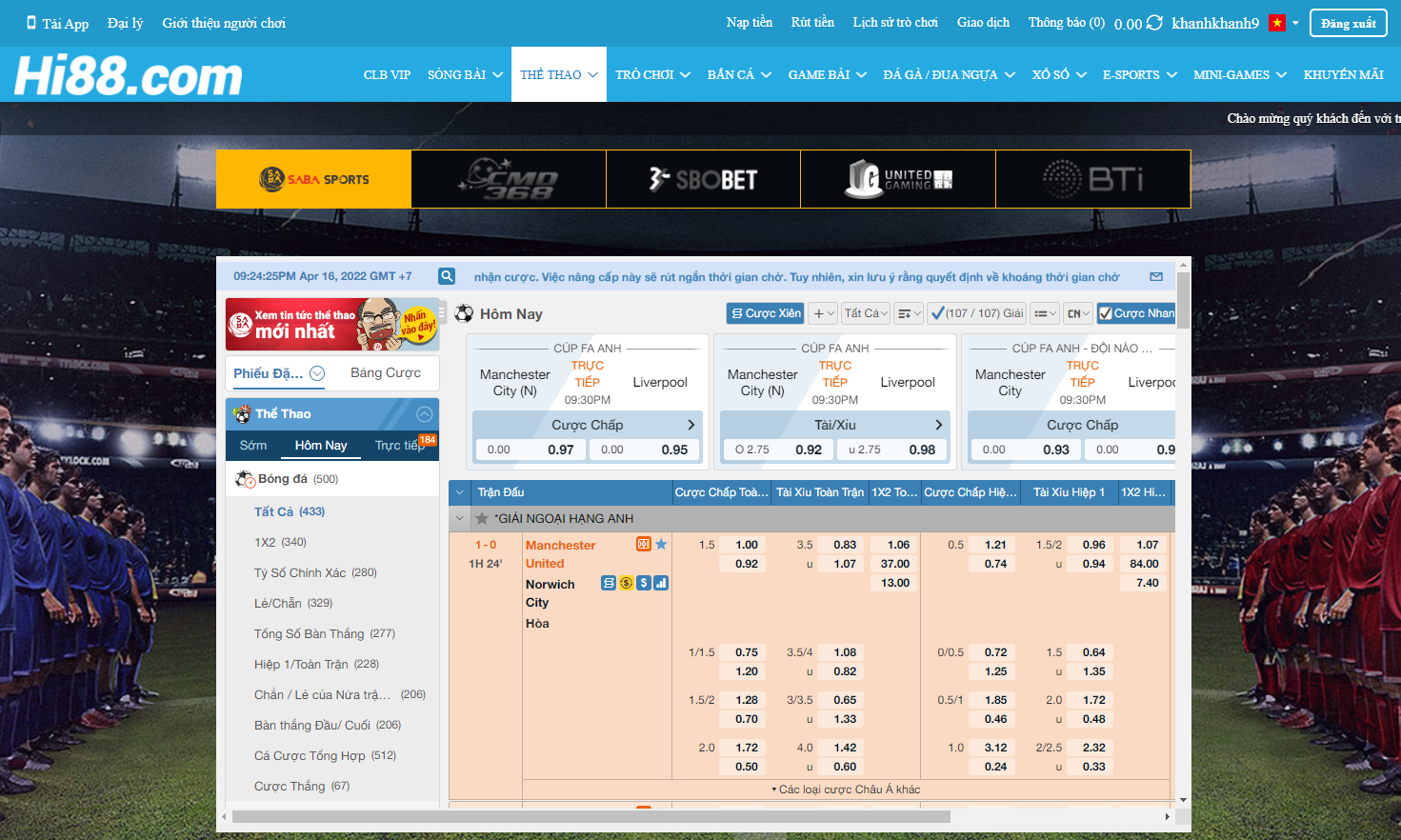 Hi88 là là trang web cá độ bóng đá uy tín, chất lượng hàng đầu Việt Nam